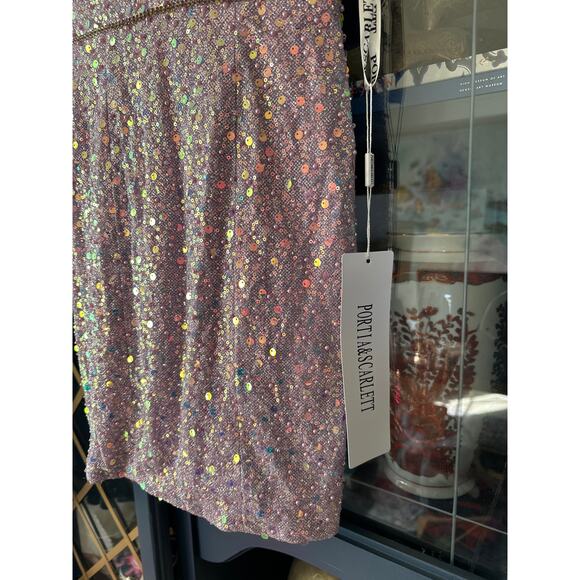 NWT Portia and Scarlett PS24003 Lilac Multicolor Cocktail Dress | Size 2 Sequin - Picture 4 of 7